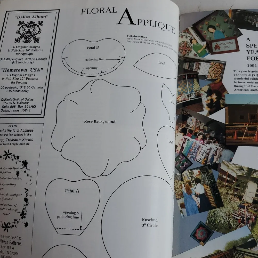 American Quilter Vintage 1990's Magazine lot of 9 with patterns